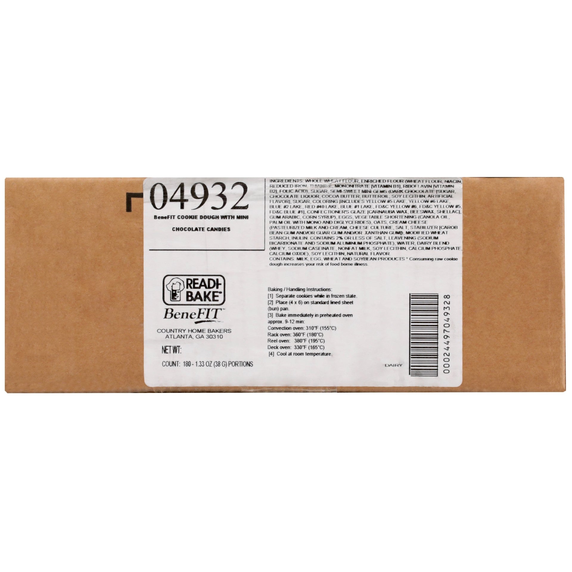 Benefit 51% Whole Grain Candy Cookie Dough 1.33 Ounce Size - 180 Per Case.