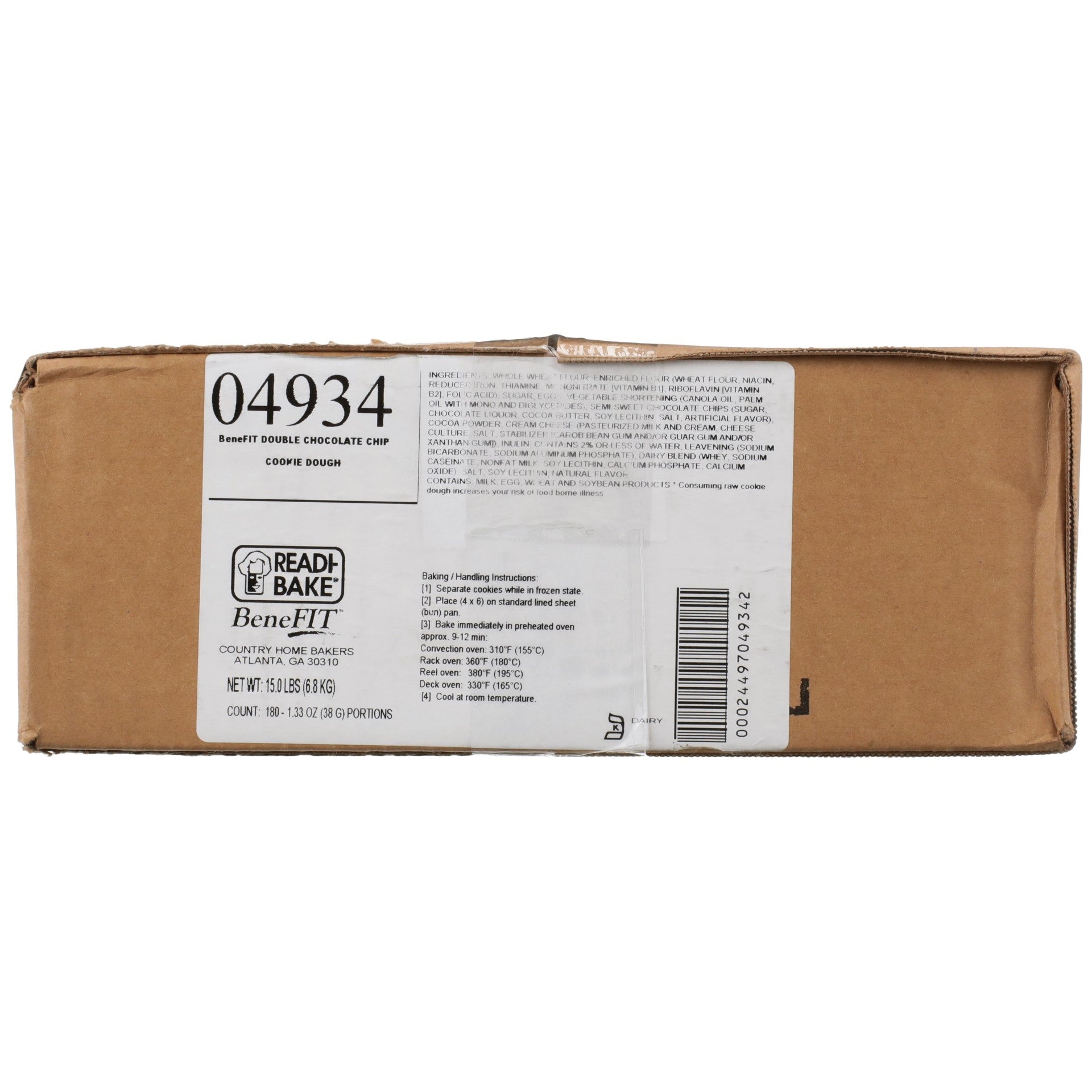 Benefit 51% Whole Grain Double Chocolate Cookie Dough 1.33 Ounce Size - 180 Per Case.