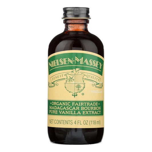 Nielsen Massey Organic Fairtrade Madagascar Bourbon Pure Vanilla Extract - Case of 8 - 4 Fluid Ounce