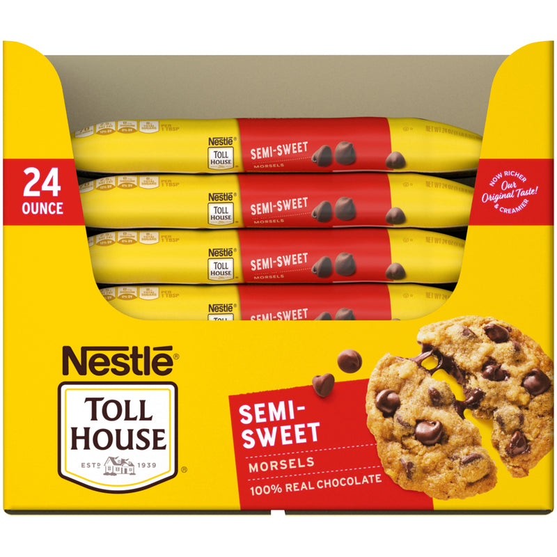 Nestle Toll House Semi Sweet Morsels Bags 24 Ounce Size - 12 Per Case.