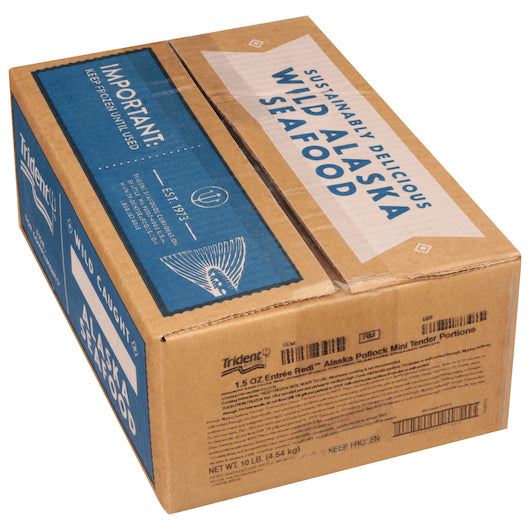 Trident Seafoods Entree Redi™ Alaska Pollock Fillet Mini Tender 10 Pound Each - 1 Per Case.