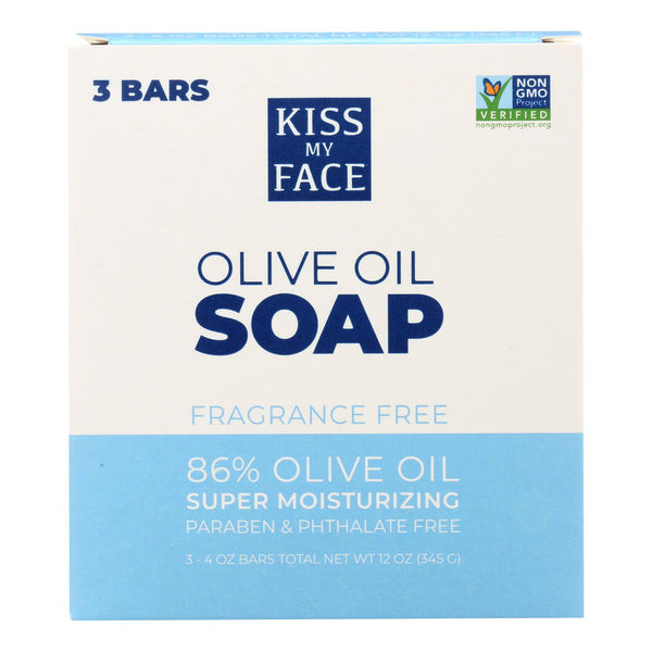 Kiss My Face Pure Olive Oil Moisturizing Soap - Pack of 3 - 4 Ounce