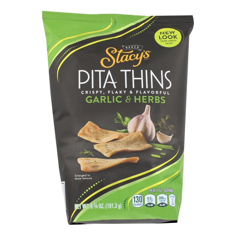 Stacy's Pita Chips Perfectly Thymed Pita Crisps - Case of 8 - 6.75 Ounce.