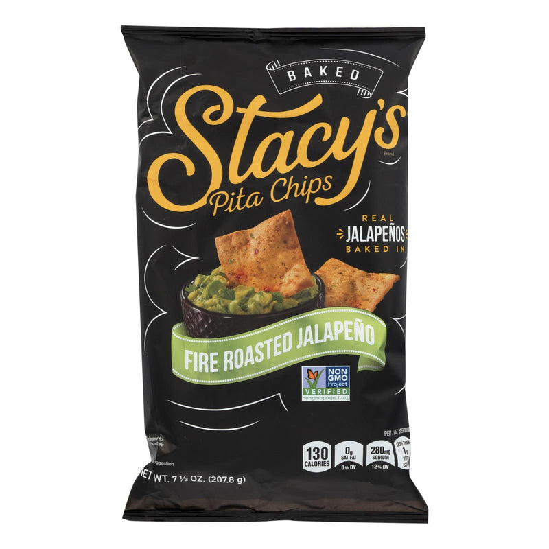 Stacy's Pita Chips Fire Roasted Jalapeno Pita Chips - Roasted Jalapeno - Case of 12 - 7.33 Ounce.