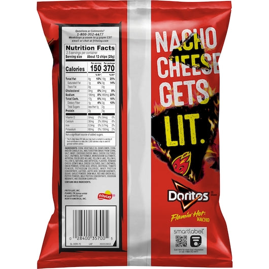 Doritos Flamin Hot NachoXvl 2.5 Ounce Size - 24 Per Case.
