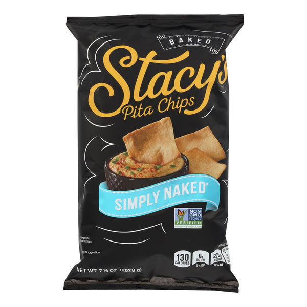 Stacy's Pita Chips Simply Naked Pita Chips - Case of 12 - 7.33 Ounce.