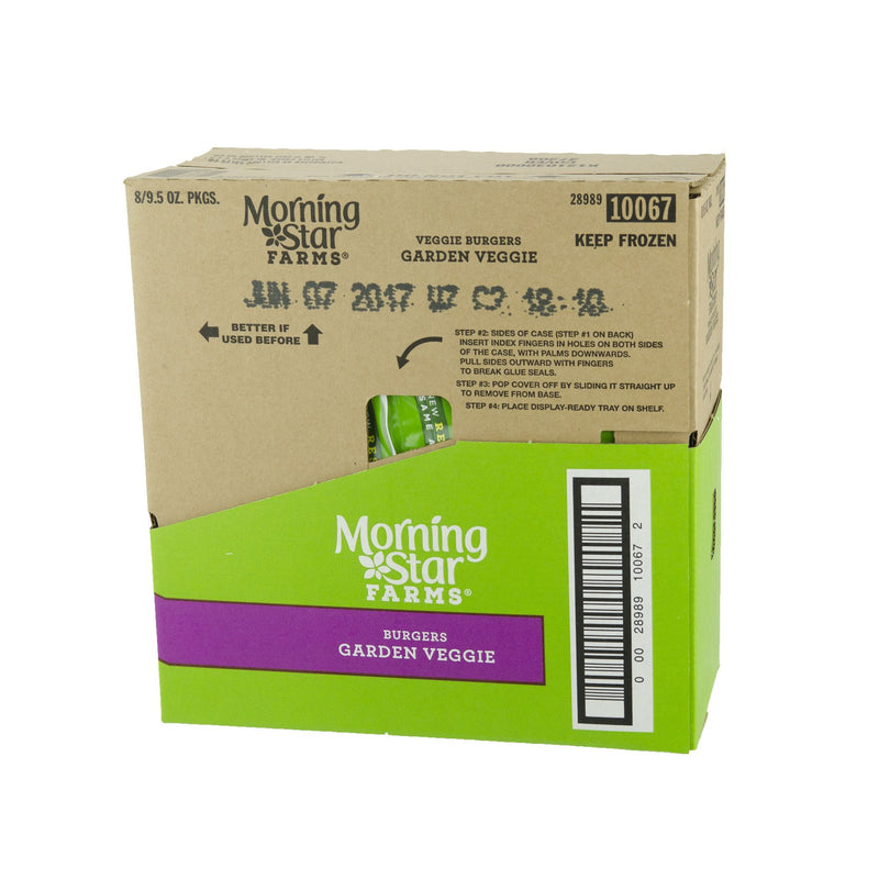 Morningstar Farms Veggie Burgers Garden Patties 9.5 Ounce Size - 8 Per Case.