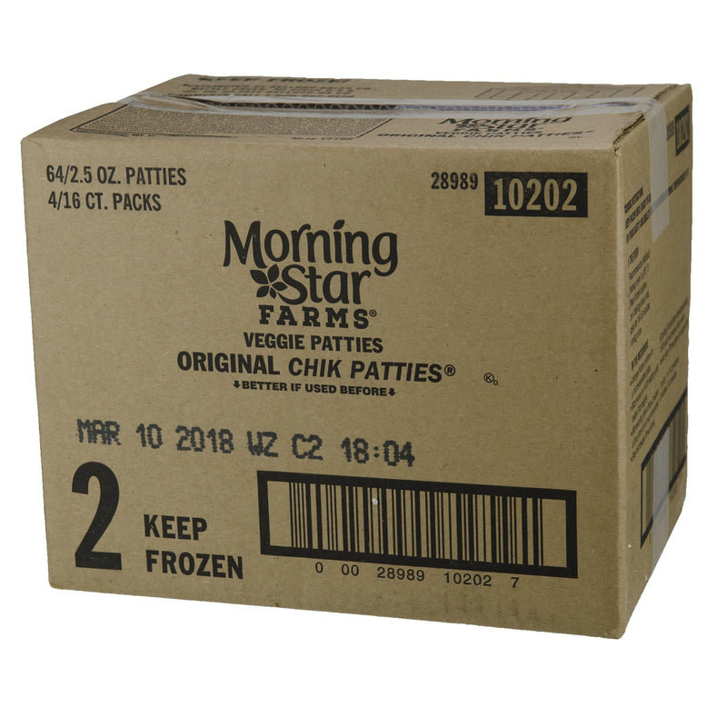 Morningstar Farms Original Veggie Chik'n Patties 2.5 Ounce Size - 64 Per Case.