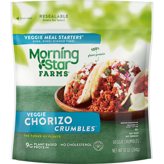 Morningstar Farms Veggie Meal Starters Chorizo Crumbles, 10 Ounces - 6 Per Case.