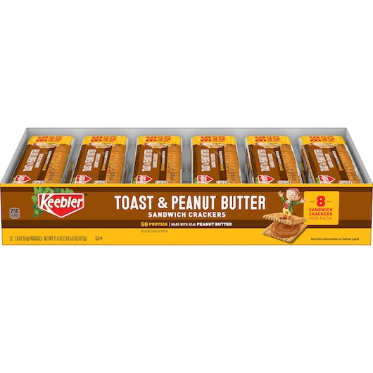 Kellogg's Keebler Kings Blend Toasted & Peanut Butter Cracker, 1.8 Ounces- 12 per box, 12 per case