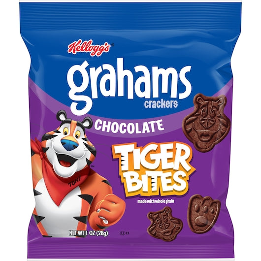 Kellogg's Tiger Bites Chocolate Graham Cracker Snacks- 1 Ounce Size - 150 Per Case.