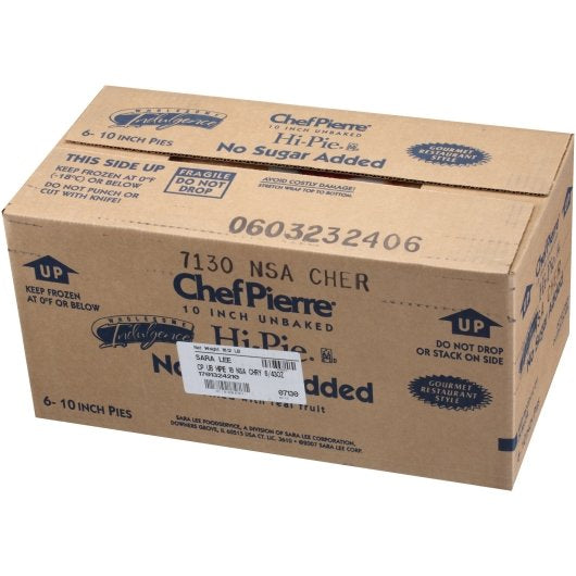 Chef Pierre Hi-Pie No Sugar Added Made With Splenda 10" Pie 2.687 Pound Each - 6 Per Case.