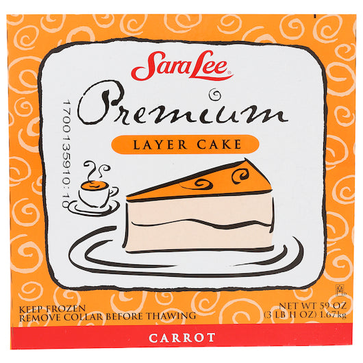 Sara Lee Premium 9" Carrot Layer Cake 3.687 Pound Each - 4 Per Case.