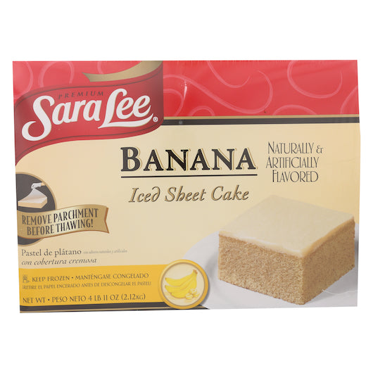 Sara Lee Iced Banana Sheet 12X16 Cake 75 Ounce Size - 4 Per Case.