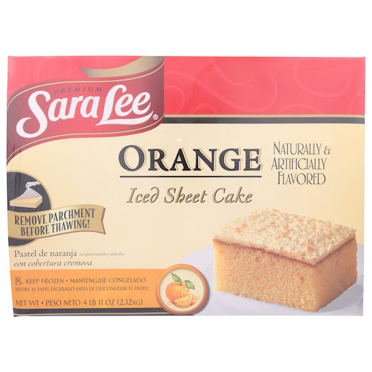 Sara Lee Iced 12X16 Sheet Orange Cake 75 Ounce Size - 4 Per Case.