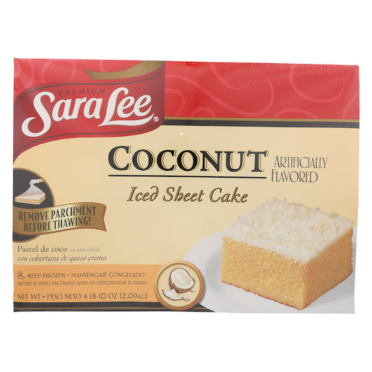 Sara Lee 12"X16" Coconut Sheet Cake 4.625 Pound Each - 4 Per Case.