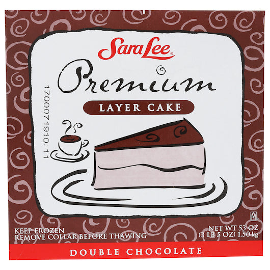 Sara Lee Premium 9" Double Chocolate Layer Round Cake 3.312 Pound Each - 4 Per Case.