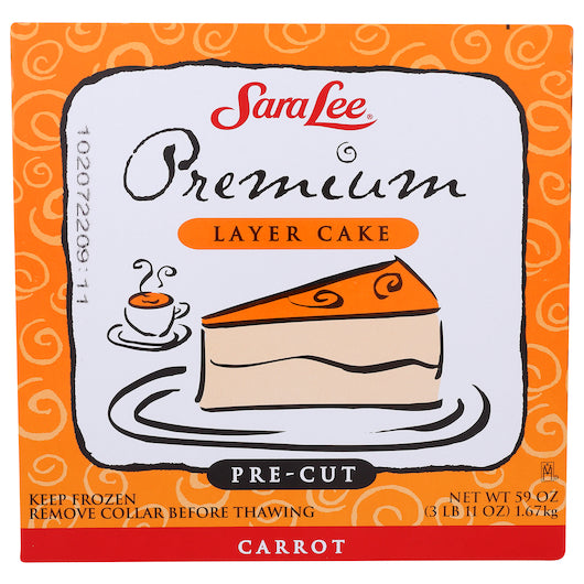 Sara Lee Premium 9" 14 Slices Carrot Layer Cake 3.687 Pound Each - 4 Per Case.