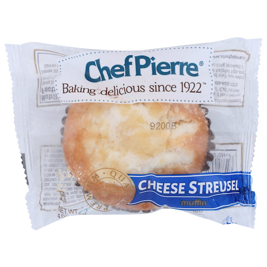 Chef Pierre Cheese Streusel Individually Wrapped Muffin 4 Ounce Size - 24 Per Case.