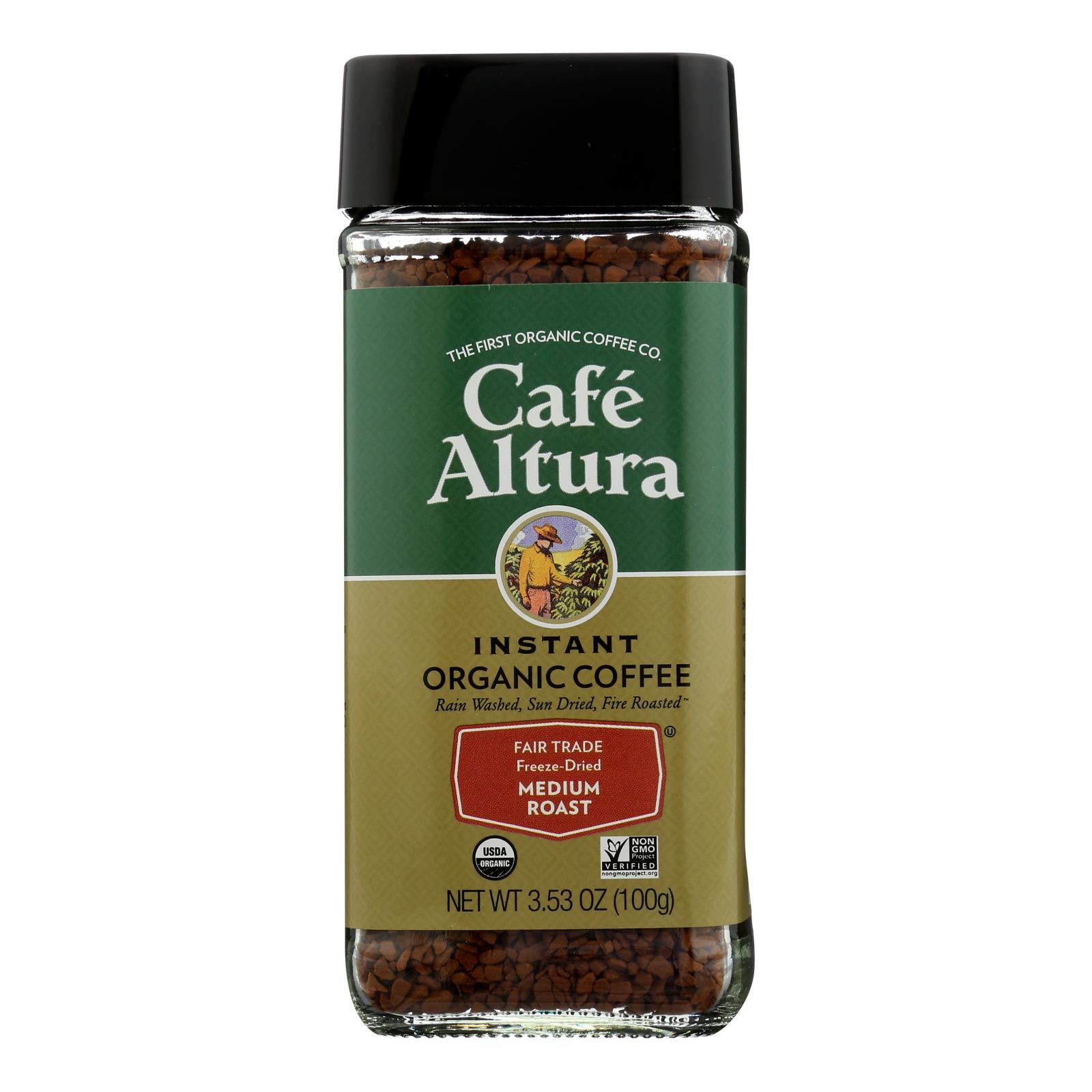 Cafe Altura Fair Trade Freeze Dried Organic  - Case of 6 - 3.53 Ounce