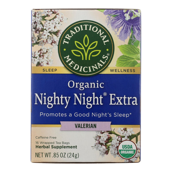 Traditional Medicinals Organic Herbal Tea - Nighty Night Valerian - Case of 6 - 16 Bags