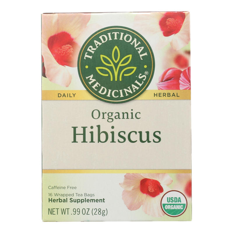 Traditional Medicinals Organic Herbal Tea - Hibiscus - Case of 6 - 16 Bags