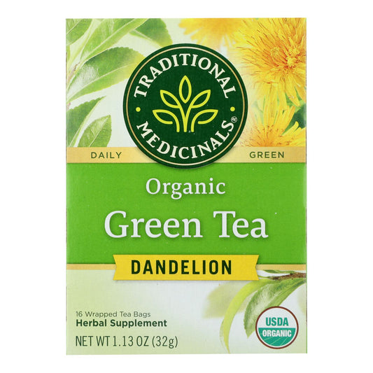 Traditional Medicinals Tea - Organic - Green Tea - Dandeln - 16 ct - 1 Case