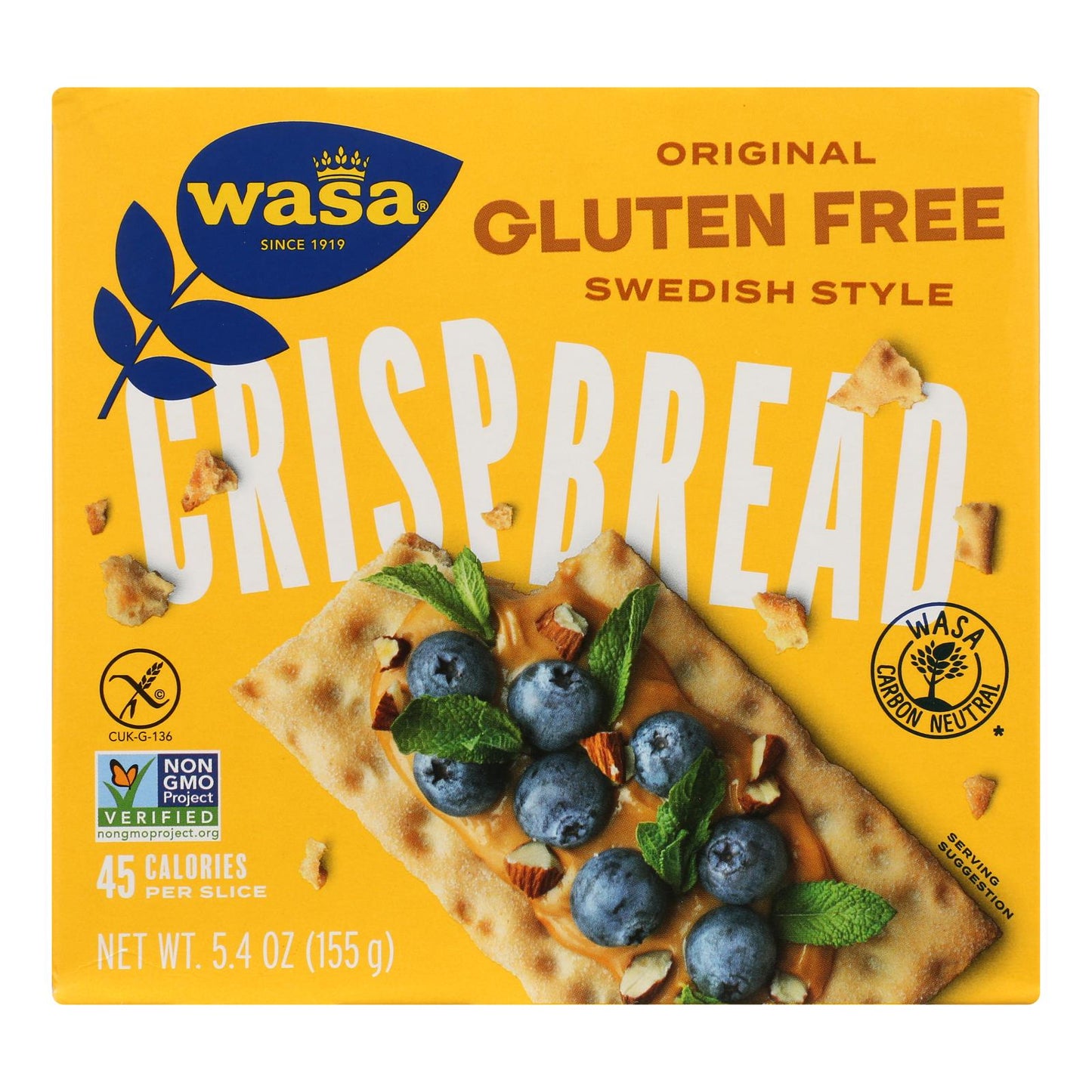 Wasa Gluten-Free Original Crispbread  - Case of 10 - 5.4 Ounce