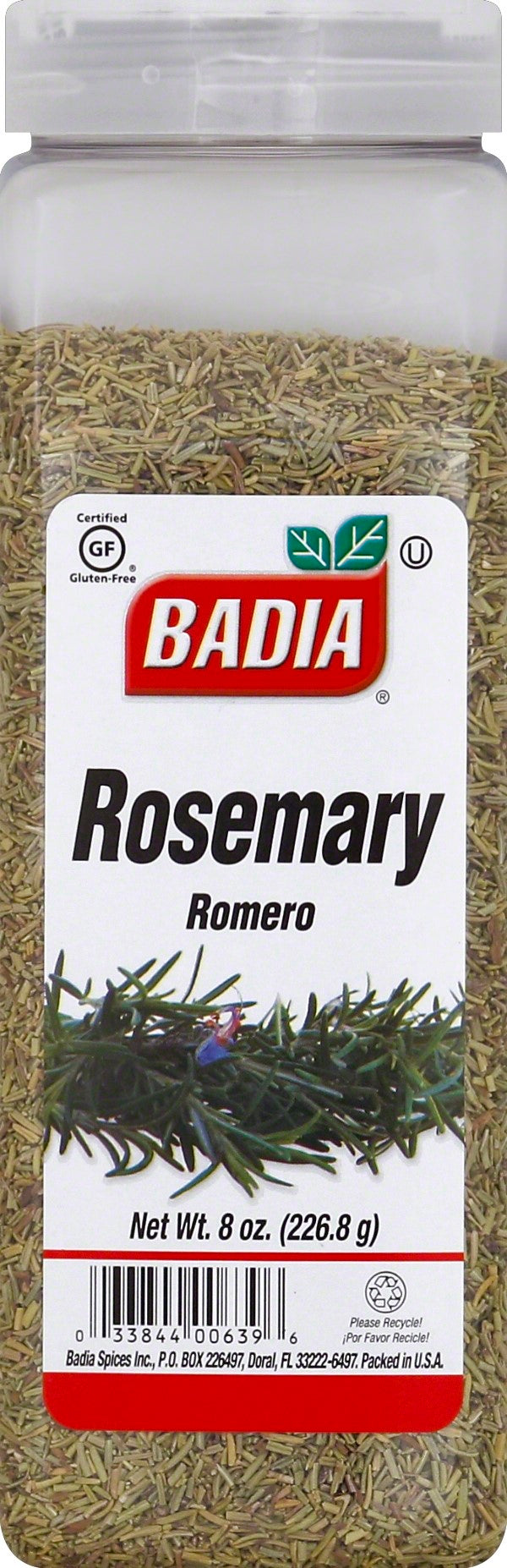 Badia Rosemary Leaves 8 Ounce Size - 6 Per Case.