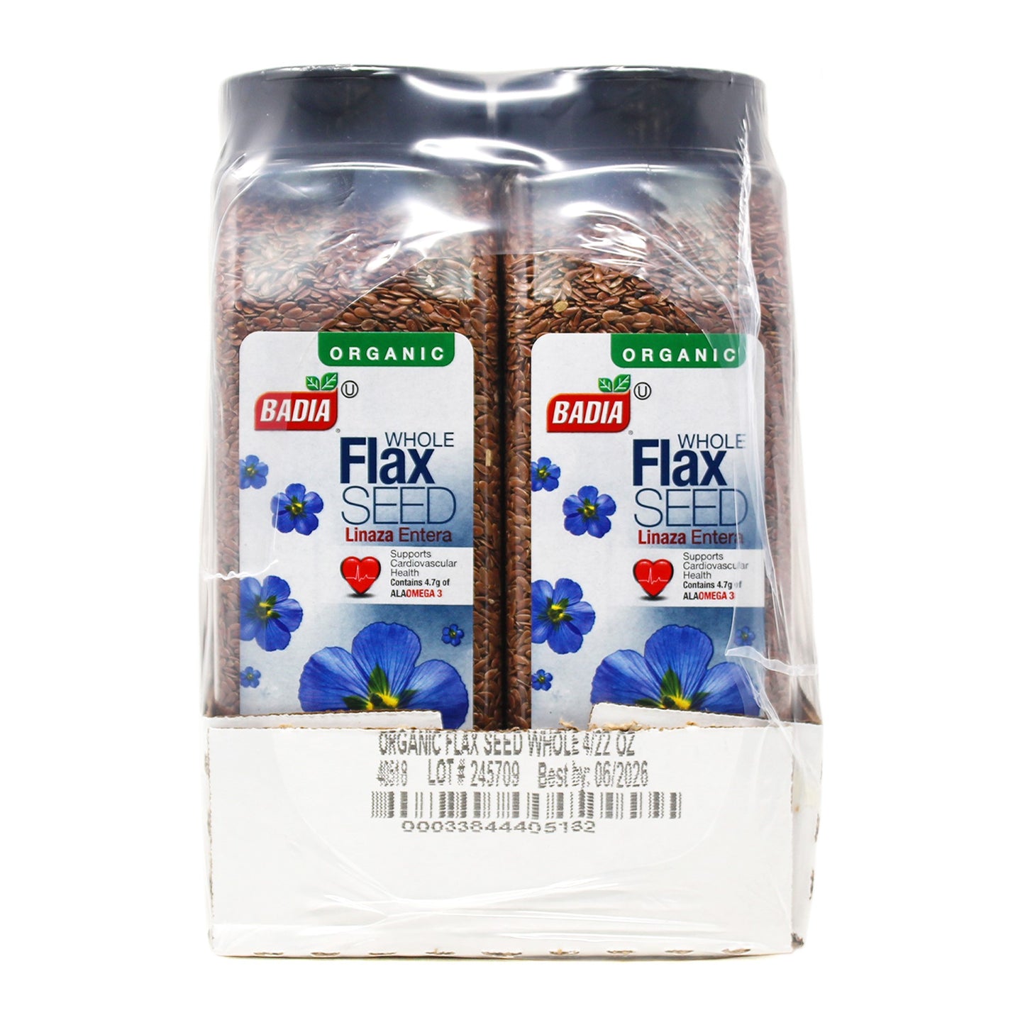 Badia Organic Flax Seed 22 Ounce Size - 4 Per Case.