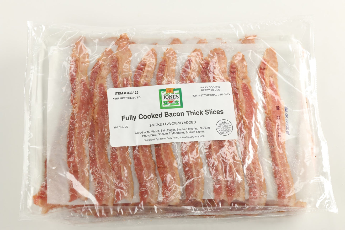 Jones Dairy Farm Hickory Smoked Thick Slicedprecooked 0.02 Ounce Size - 2 Per Case.