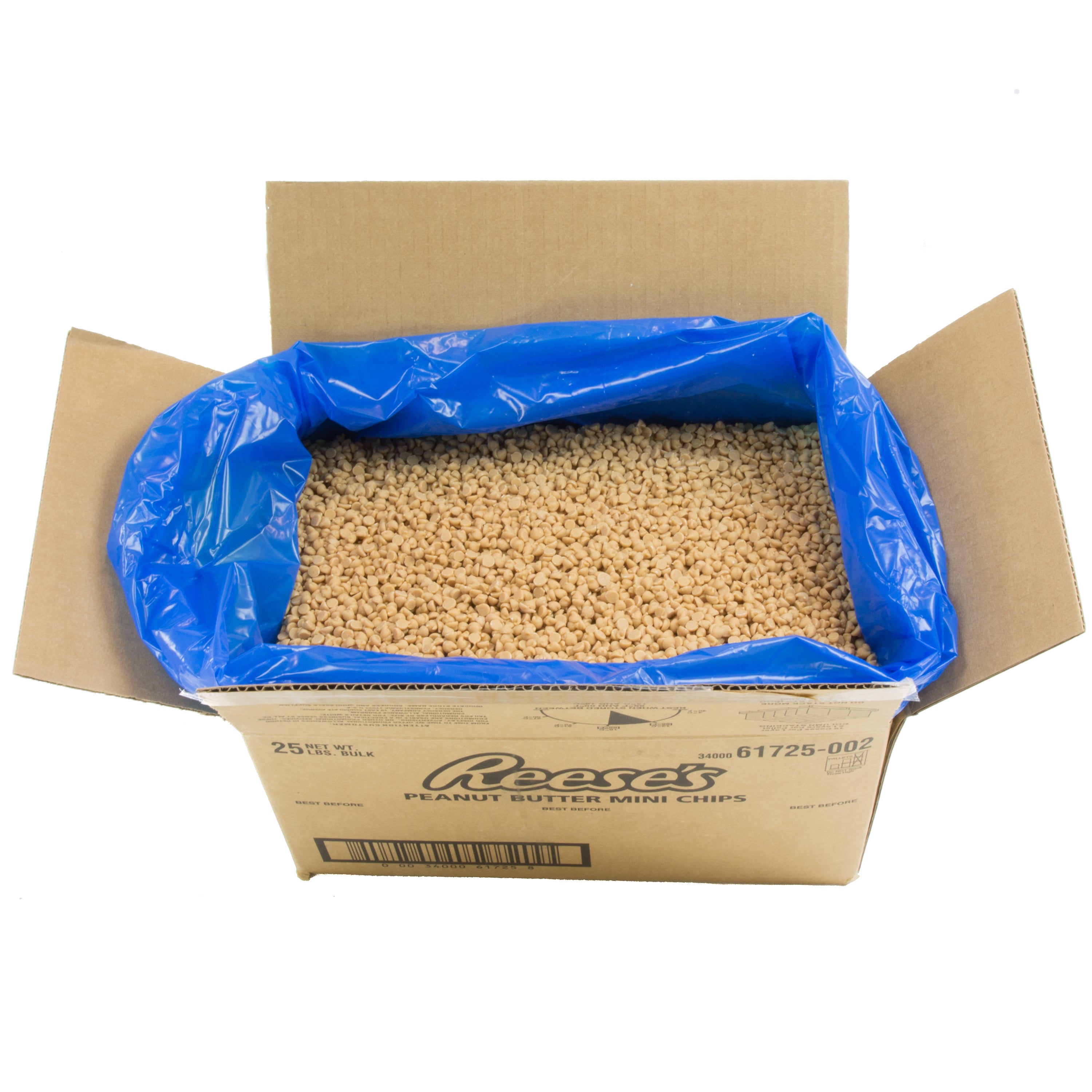 Box Hershey Pb Chips Mini M 25 Pound Each - 1 Per Case.