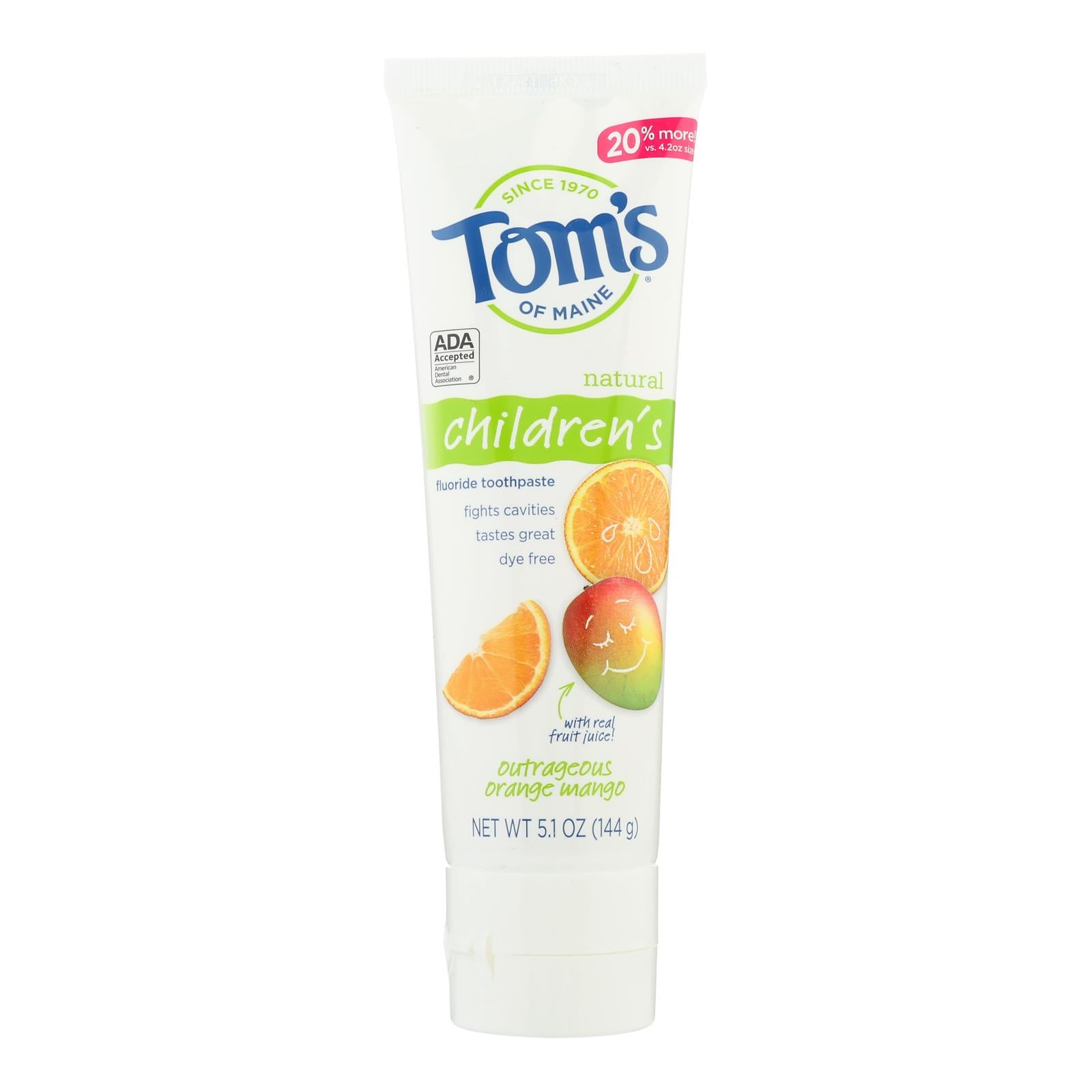 Tom's Of Maine - Tp Kids Orng Mango Ac Fluo - Case of 6-5.1 Ounce
