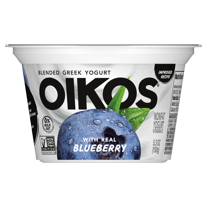 Oikos Dannon Core Blueberry Cups 5.3 Ounce Size - 12 Per Case.