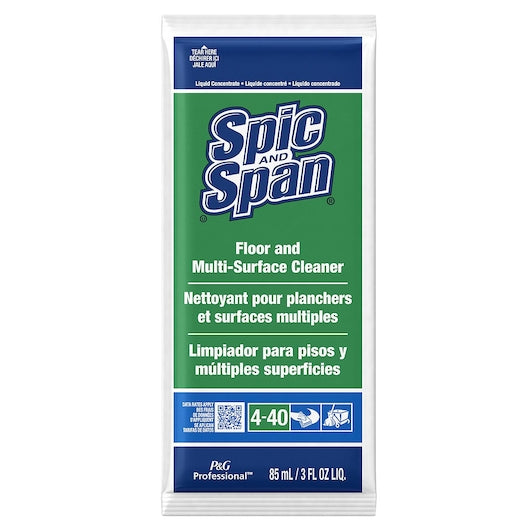 Spic & Span Floor and Multi-Surface Cleaner Liquid Portion Pack 3 Ounce Size - 45 Per Case.
