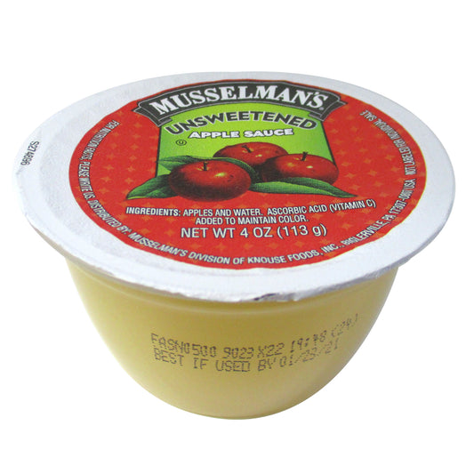 Musselman's Unsweetened Apple Sauce Cups 4 Ounce Size - 72 Per Case.