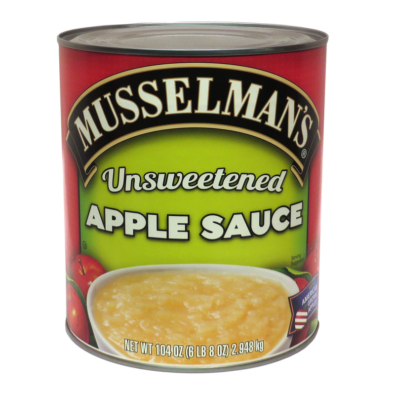 Musselman's Unsweetened Apple Sauce Cans 104 Ounce Size - 6 Per Case.