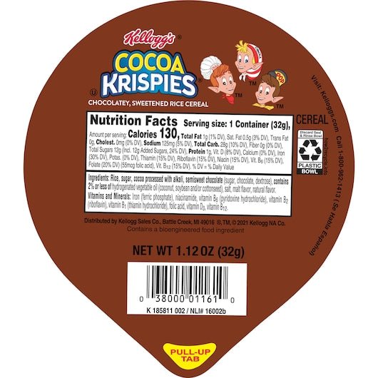 Kellogg Cocoa Krispies Cereal, 1.1 Ounces - 96 Per Case.