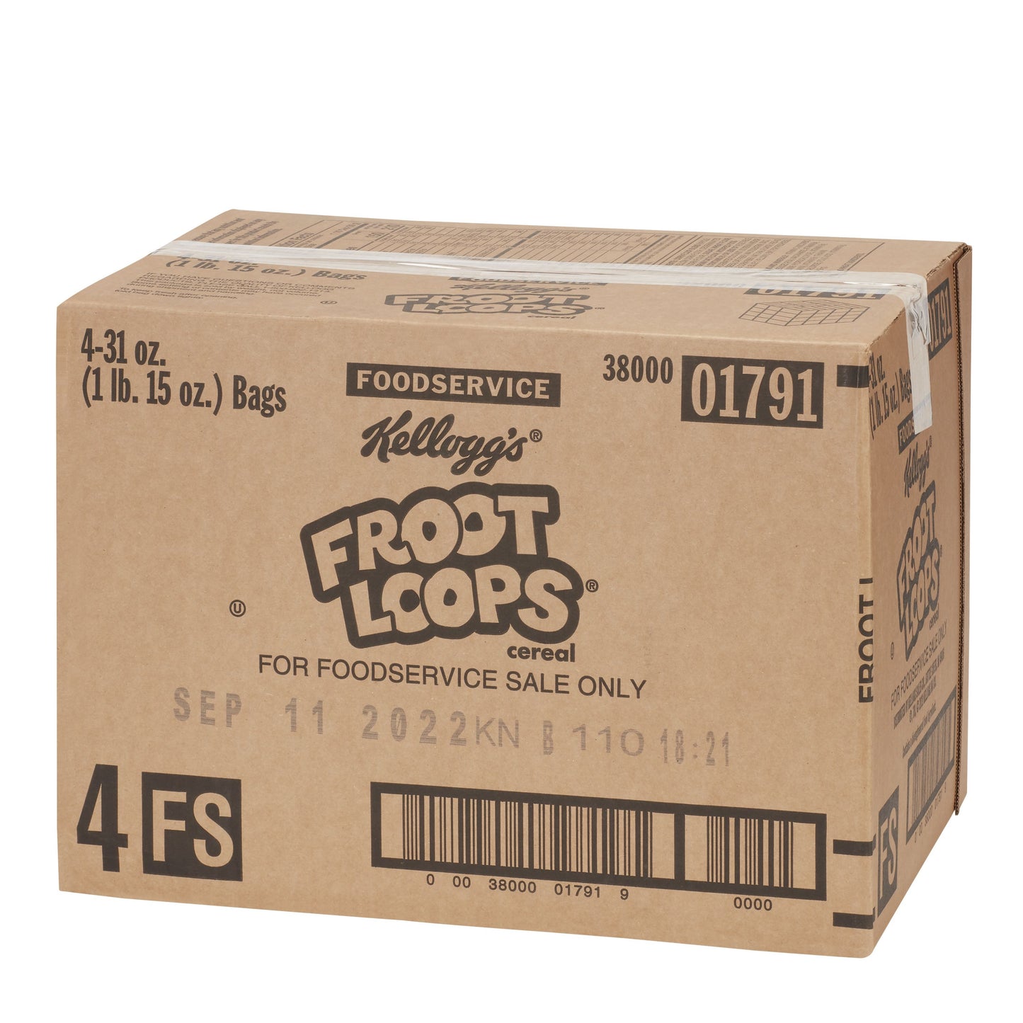 Kellogg's Froot Loops Cereal 31 Ounce Size - 4 Per Case.