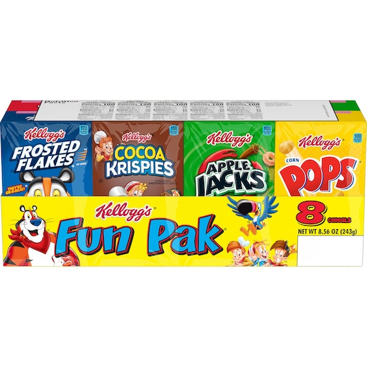 Kellogg's Fun Pack Cereal 1 Count Packs - 96 Per Case.