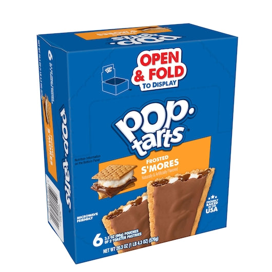 Kellogg Pop-Tarts Frosted S'mores 3.3 Ounce Size - 72 Per Case.