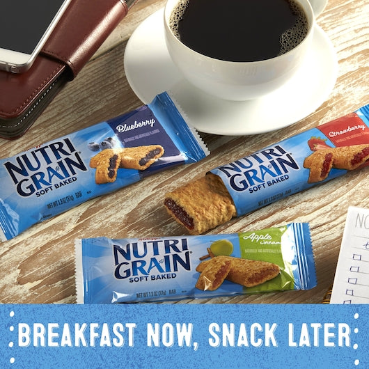 Kellogg's Nutri Grain Soft Baked Breakfast Bars Variety 1 Count Packs - 48 Per Case.