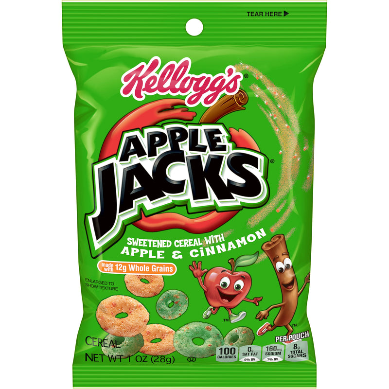 Kellogg Apple Jacks Reduced Sugar Cereal, 1 Ounces - 96 Per Case.