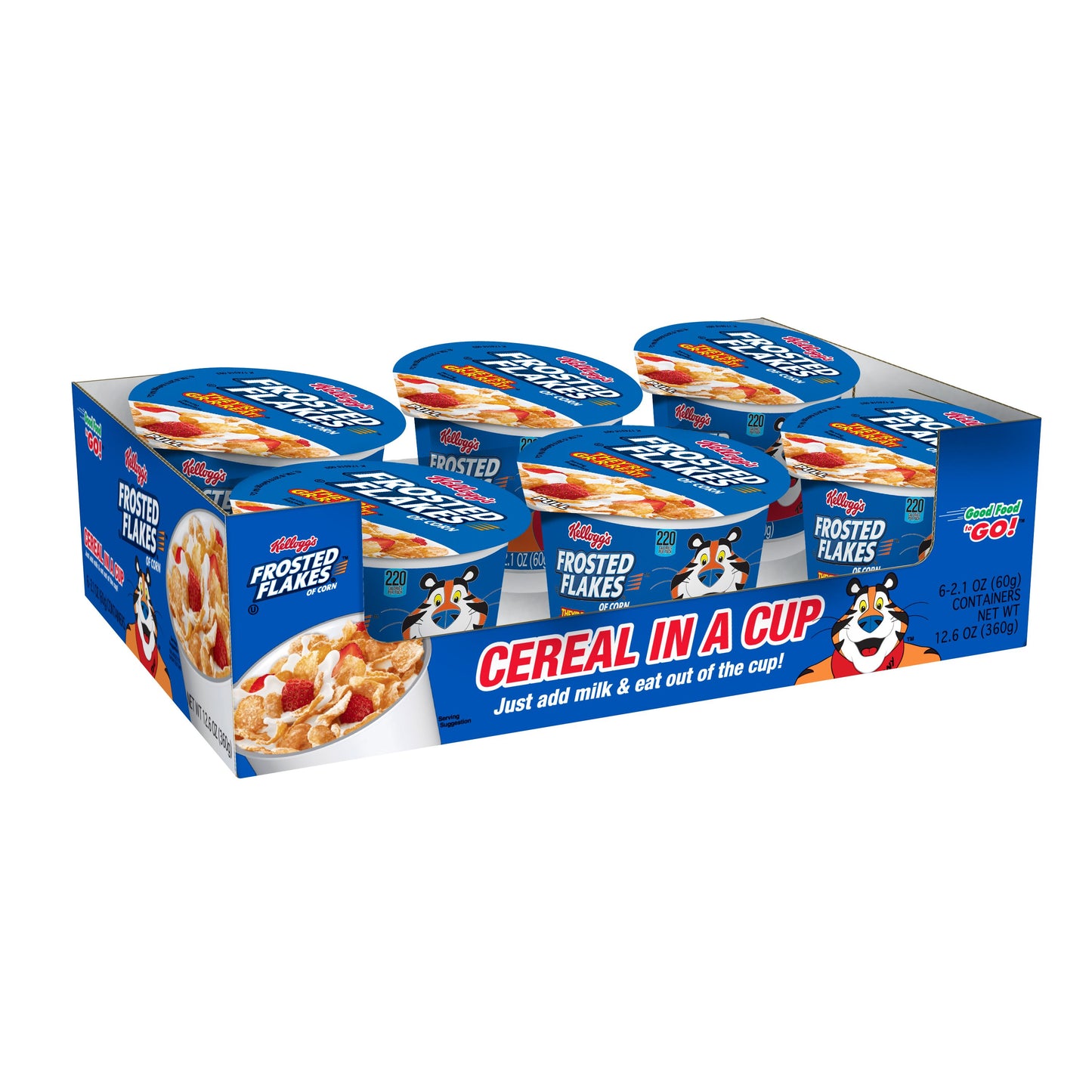 Kellogg's Frosted Flakes Cereal Original 2.1 Ounce Size - 60 Per Case.