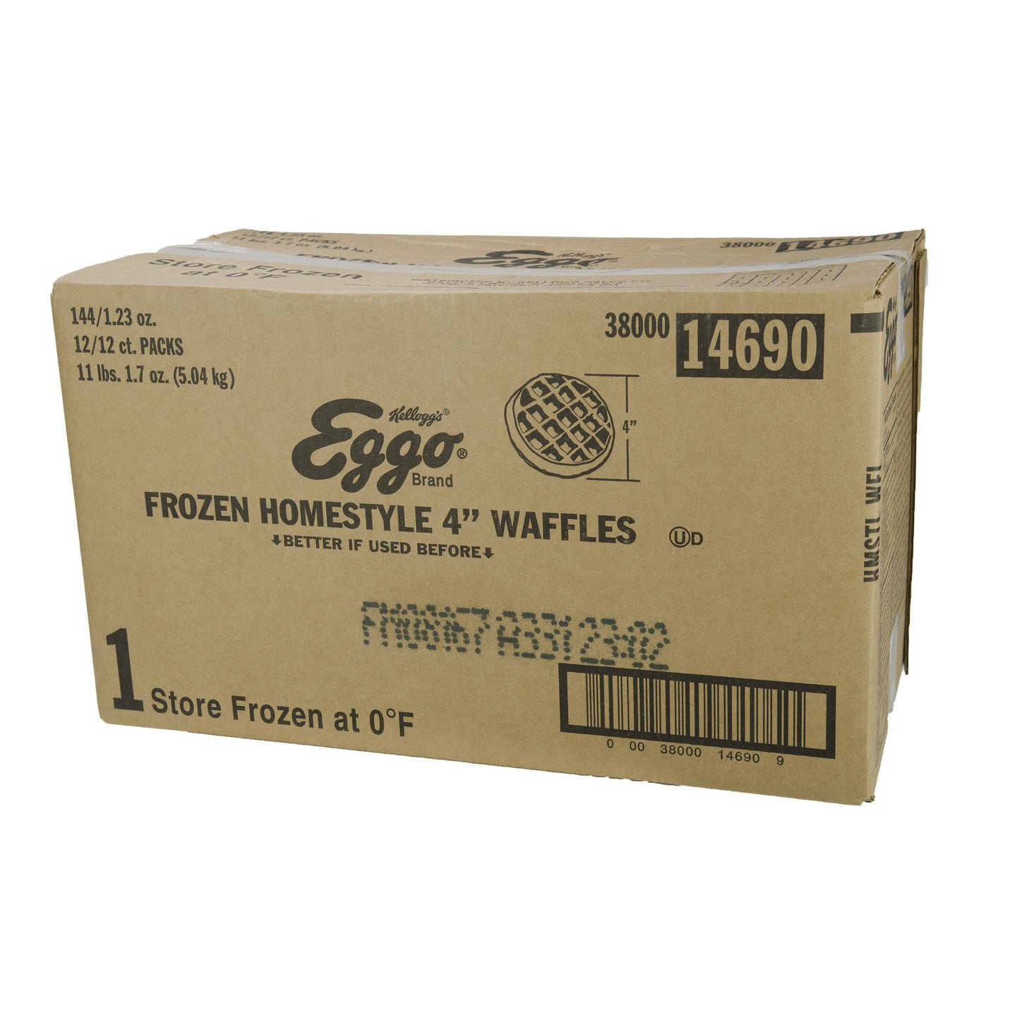 Kellogg's Eggo Waffles Homestyle 1.23 Ounce Size - 144 Per Case.