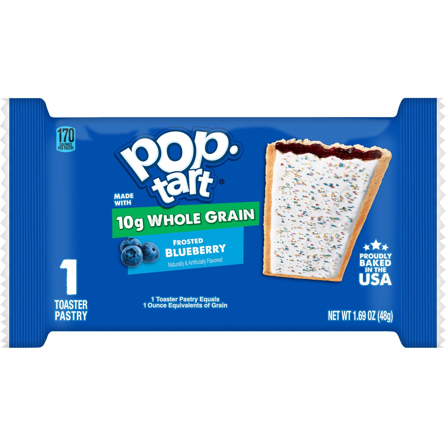 Kellogg's Pop Tarts Whole Grain Frosted Blueberry 1.7 Ounce Size - 120 Per Case.