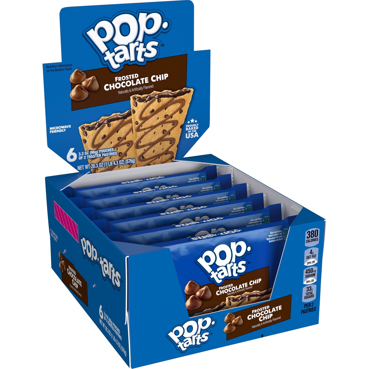 Kellogg's Pop Tarts Frosted Chocolate Chip 3.3 Ounce Size - 72 Per Case.