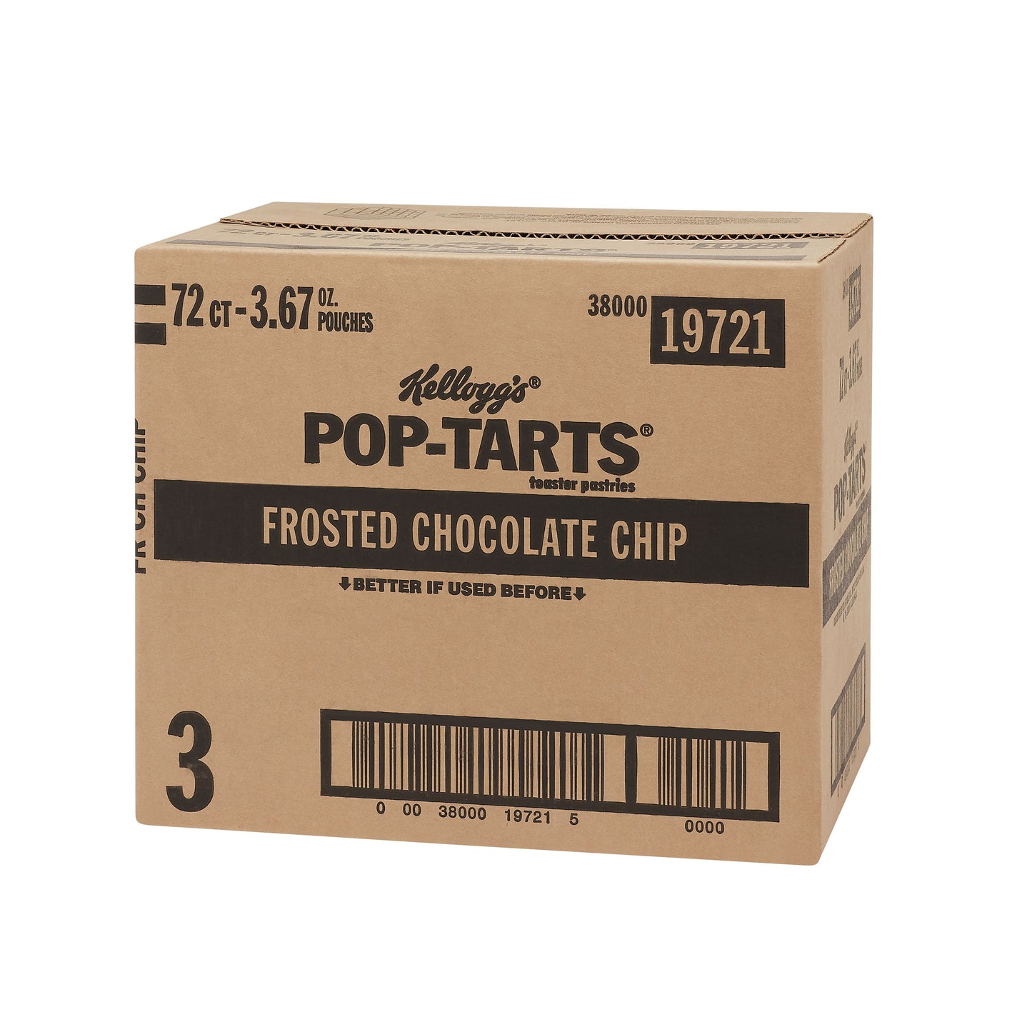 Kellogg's Pop Tarts Frosted Chocolate Chip 3.3 Ounce Size - 72 Per Case.