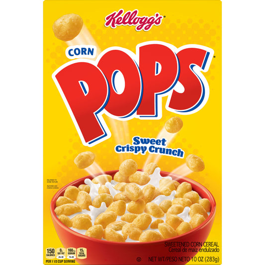 Kellogg's Corn Pops Cereal 10 Ounce Size - 16 Per Case.