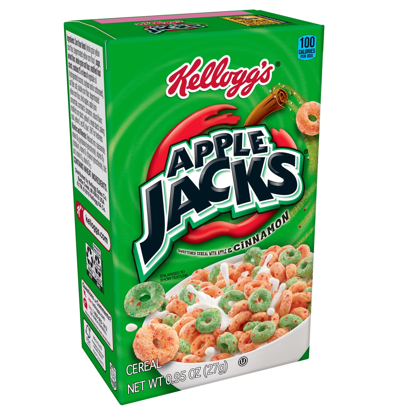 Kellogg's Apple Jacks Cereal 0.95 Ounce Size - 70 Per Case.